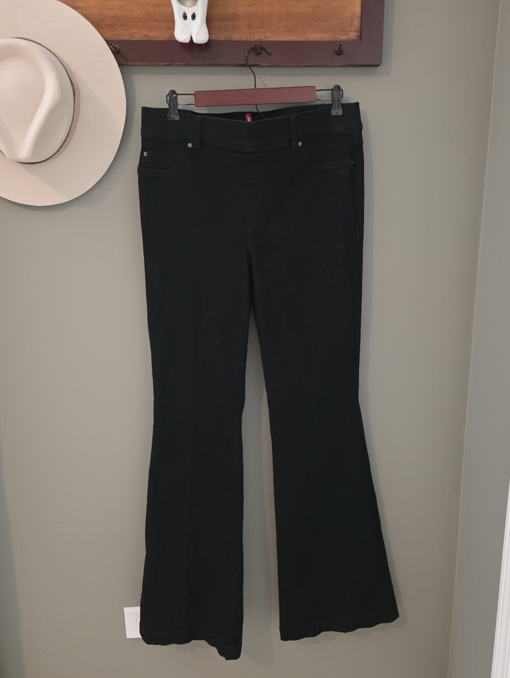 Spanx Black Denim Flare Jeans XL Shapewear